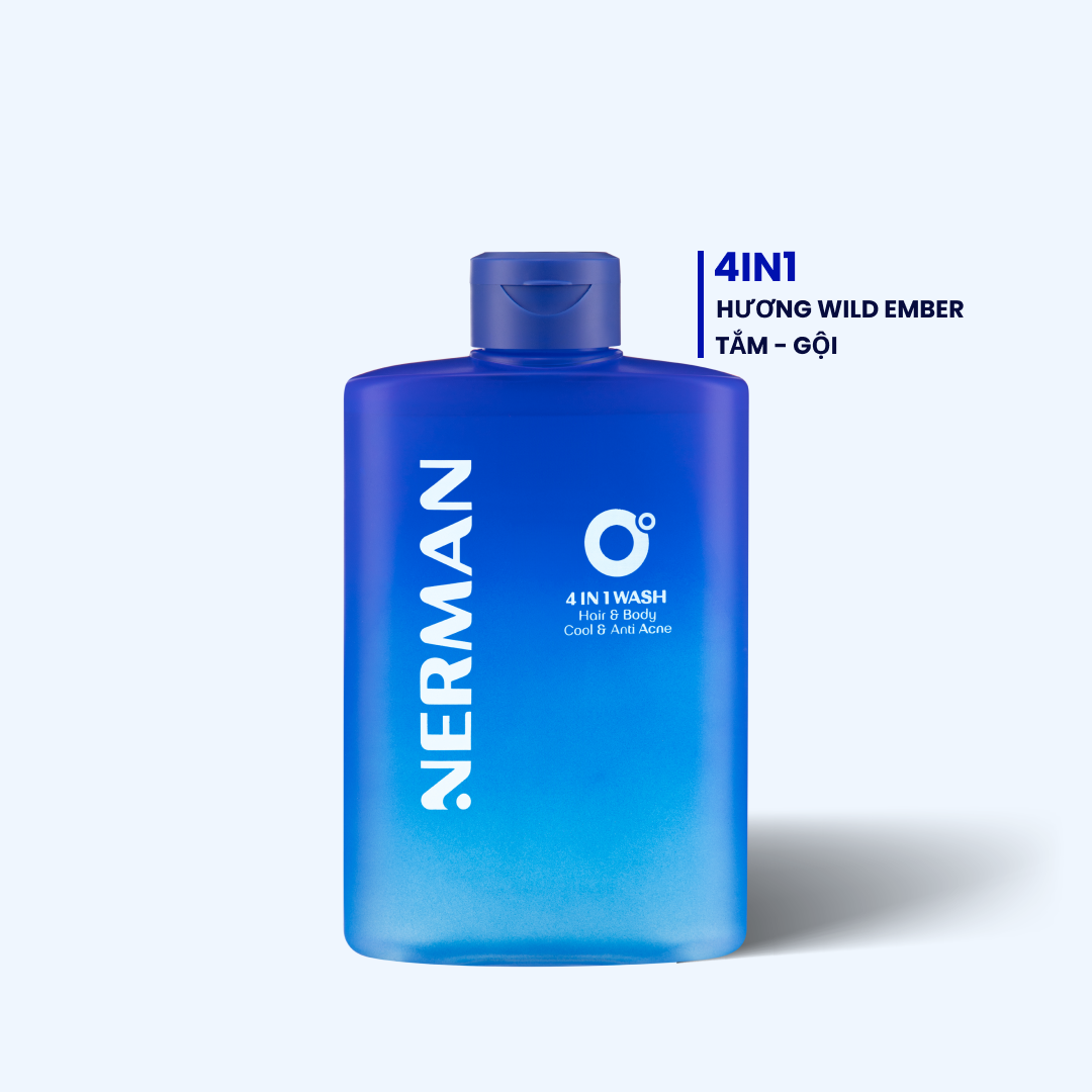 Sữa tắm gội NERMAN 0 Độ 4in1 (Hương Wild Ember)